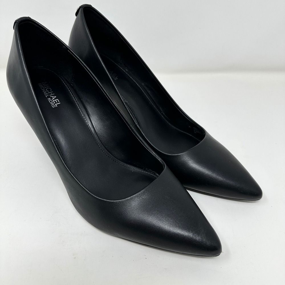 Michael Kors Dorothy Flex Pump Womens 9 Black Leather Pointed Toe Formal